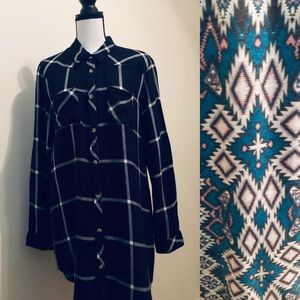 Tolani Flannel Button up Tunic